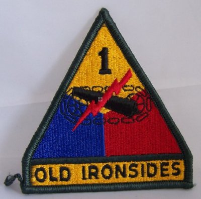 US PATCH 1ST ARMOURED DIVISION OLD IRONSIDES ORIGINALE