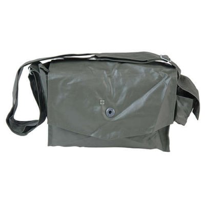 NVA POUCH GAS MASK WITH SHOULDER BELT GRAY AS NEW