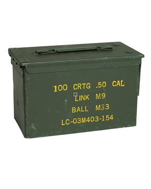US METAL AMMO BOX MEDIUM CAL.50 USED