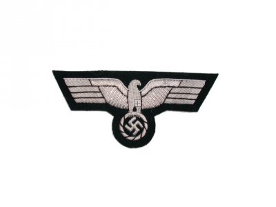 WH AQUILA DA GIACCA UFFICIALI ARGENTATA SU SFONDO VERDE SCURO