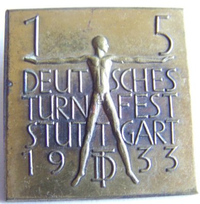 GERMAN 1933 DEUTCHES TURNFEST SPORTS BADGE ORIGINAL