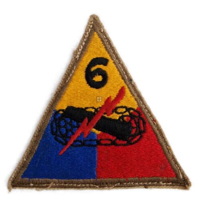 US 6TH ARMOURED DIVISION PATCH ORIGINAL