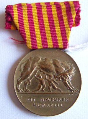 ITALIA MEDAGLIA ROMA AI SOLDATI D'ITALIA 1918 ORIGINALE