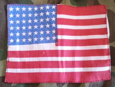 US BANDIERINA 48 STELLE (D-DAY) DIFETTOSA RIPRODUZIONE