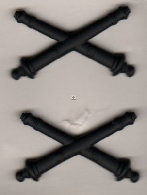 US MOSTRINE (COPPIA) ARTIGLIERIA DA CAMPO NERO OPACO